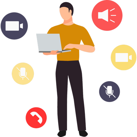 Businessman is doing marketing  Illustration