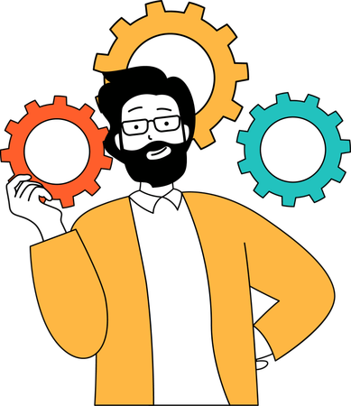 Businessman is doing marketing management  Illustration