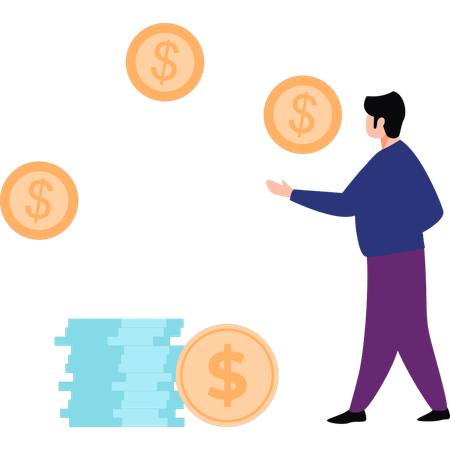 Businessman is doing money management  Illustration