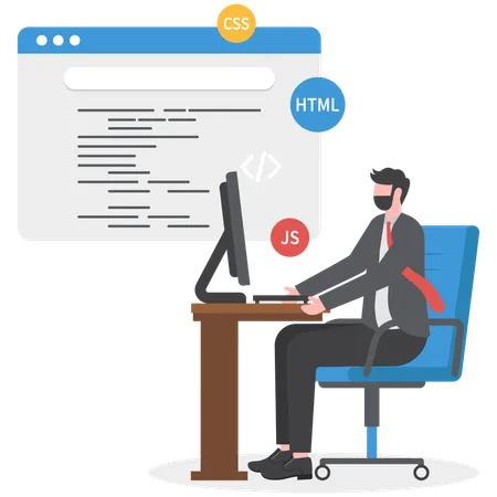 Businessman is doing programming  Illustration