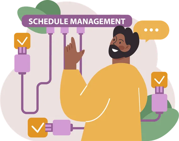 Businessman is doing schedule management  Illustration