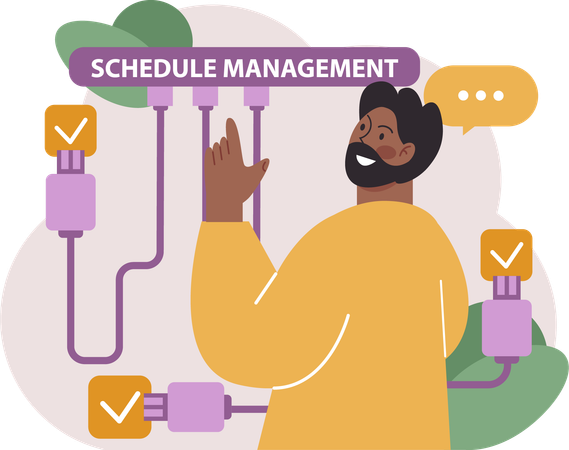 Businessman is doing schedule management  Illustration