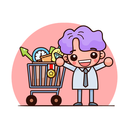 Businessman is doing shopping  Illustration