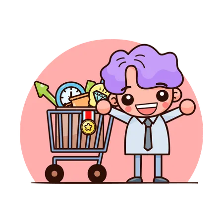 Businessman is doing shopping  Illustration