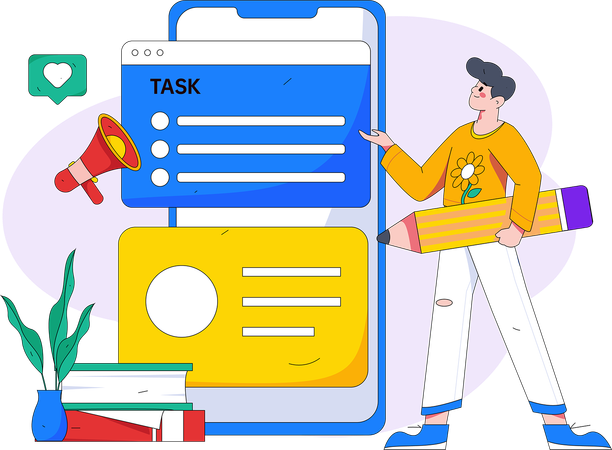 Businessman is doing task management  Illustration