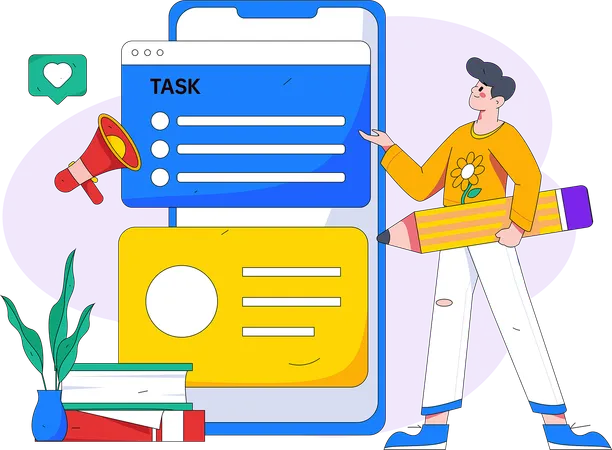 Businessman is doing task management  Illustration