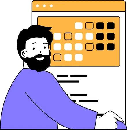 Businessman is doing task management in calendar  Illustration