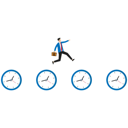Businessman is doing time management  Illustration