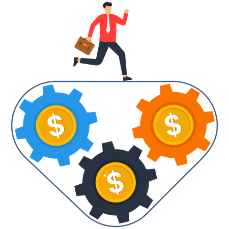 Businessman is doing web monitoring  Illustration