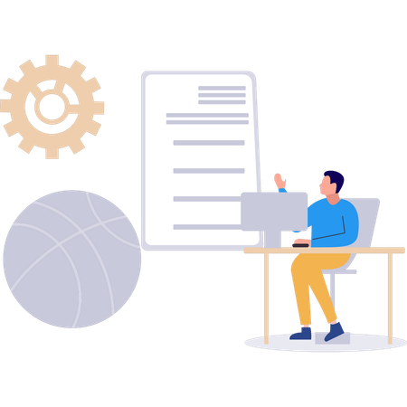 Businessman is doing web optimization  Illustration