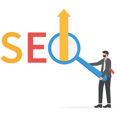 Businessman is doing web search  Illustration