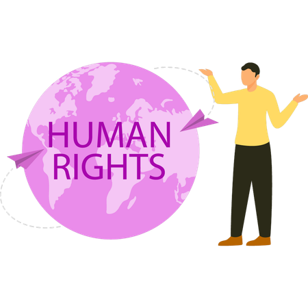 Businessman is enjoying human rights globally  Illustration