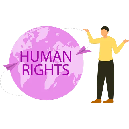 Businessman Is Enjoying Human Rights Globally Illustration