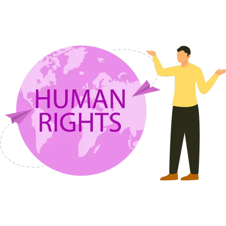 Businessman is enjoying human rights globally  Illustration