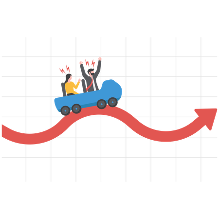 Businessman is enjoying market ride  Illustration