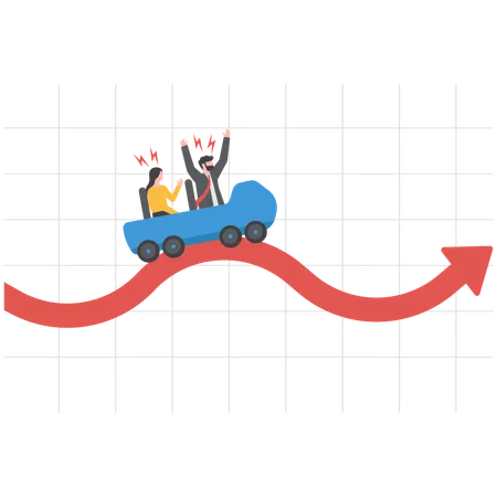 Businessman is enjoying market ride  Illustration