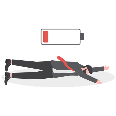 Businessman is exhausted  Illustration