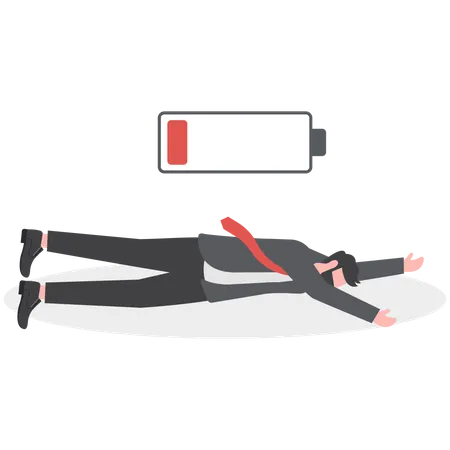 Businessman is exhausted  Illustration