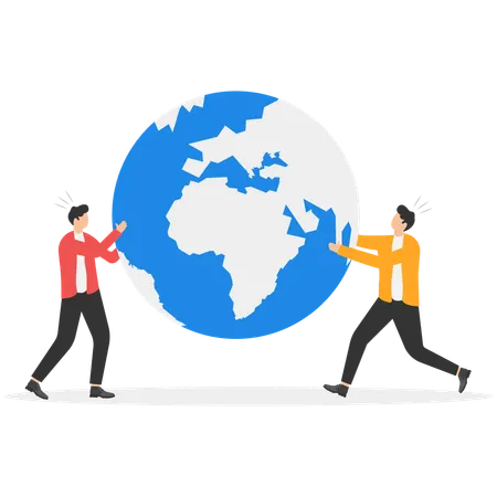 Businessman Is Expanding His Business Worldwide Illustration