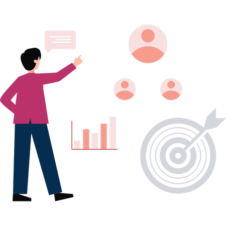 Businessman is explaining business data  Illustration