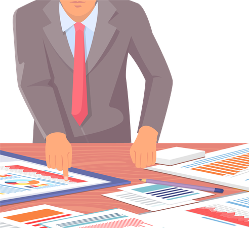 Businessman is explaining business strategies  Illustration