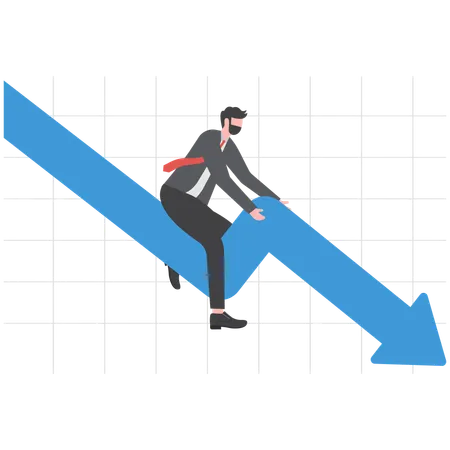 Businessman is facing financial crisis  Illustration