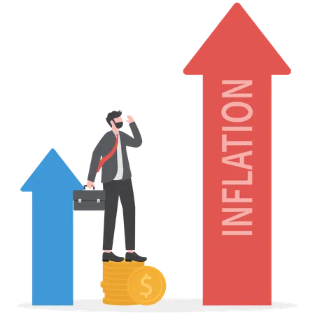 Businessman is facing inflation  Illustration