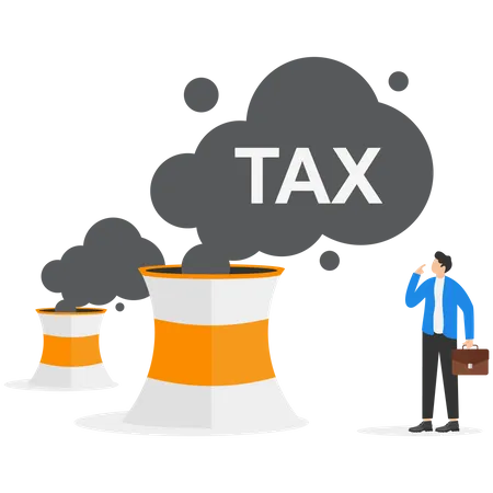 Businessman Is Facing Tax Burdens Illustration