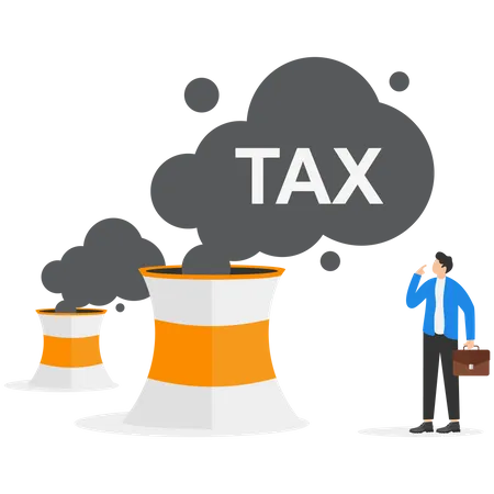 Businessman is facing tax burdens  Illustration