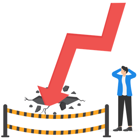 Businessman is facing total loss in stock market or crypto- currency  Illustration