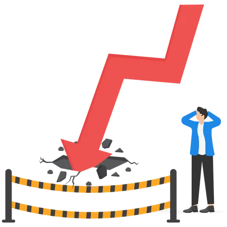 Businessman is facing total loss in stock market or crypto- currency  Illustration