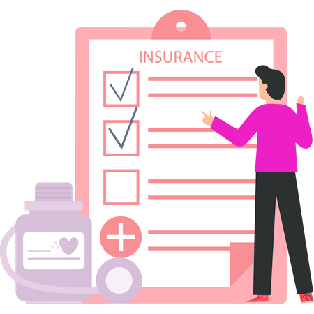 Businessman is filling insurance form  Illustration