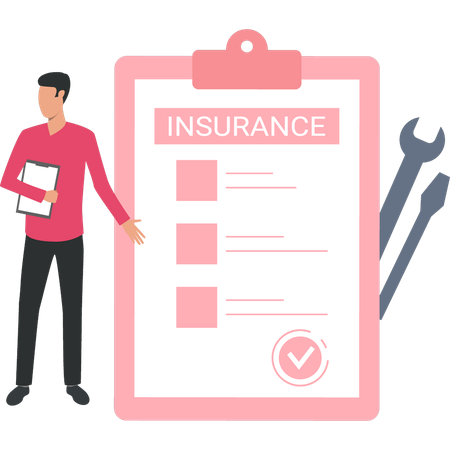 Businessman is filling insurance form  Illustration