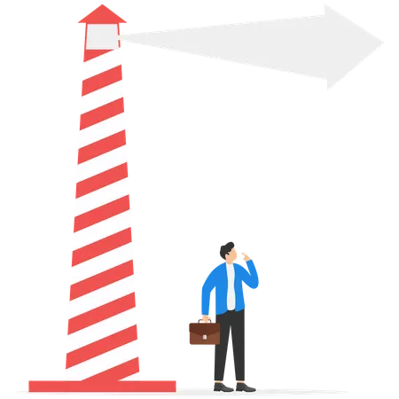 Businessman is finding correct path  Illustration