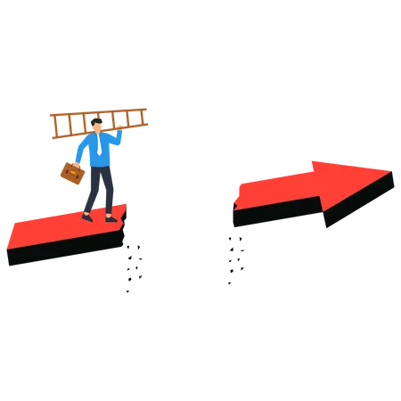 Businessman is finding correct path to achieve success  Illustration