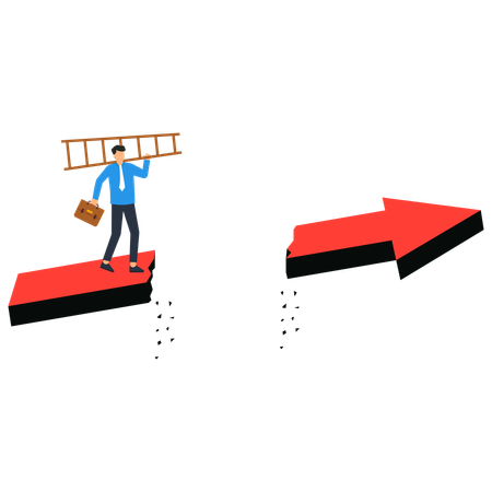 Businessman is finding correct path to achieve success  Illustration