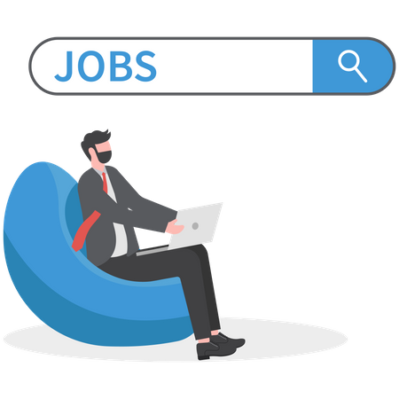 Businessman is finding new jobs  Illustration
