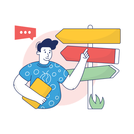 Businessman is Finding Right Way  Illustration