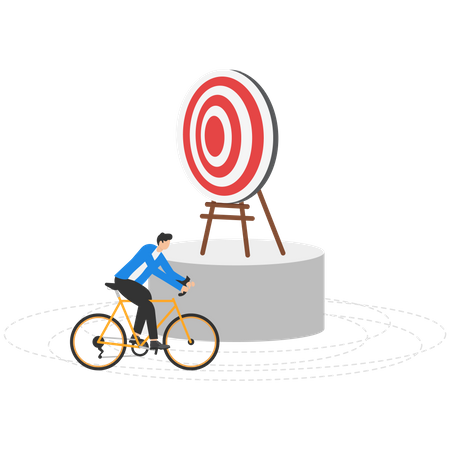 Businessman is finding ways to achieve target  Illustration