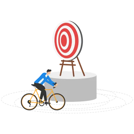 Businessman Is Finding Ways To Achieve Target Illustration
