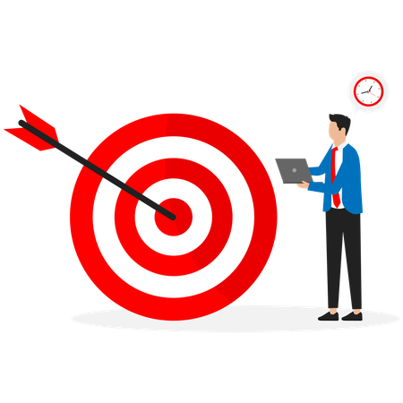 Businessman is focusing on target achievement  Illustration