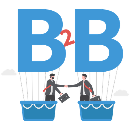 Businessman is following B2B strategy  Illustration