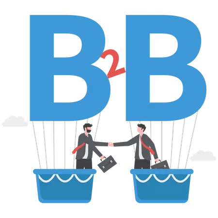 Businessman is following B2B strategy  Illustration