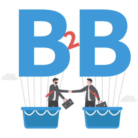 Businessman is following B2B strategy  Illustration