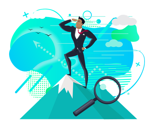 Businessman is forecasting business vision  Illustration