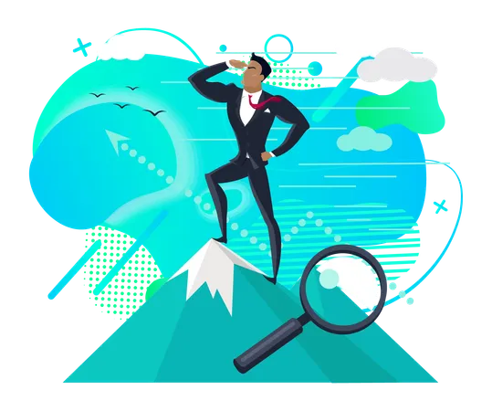 Businessman is forecasting business vision  Illustration