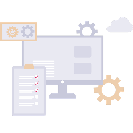 Businessman is gearing up website performance  Illustration