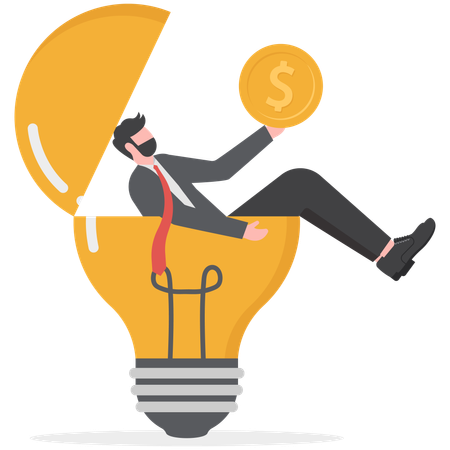 Businessman is getting innovative ideas  Illustration