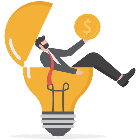 Businessman is getting innovative ideas  Illustration