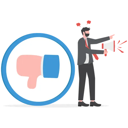 Businessman is getting negative feedback  Illustration